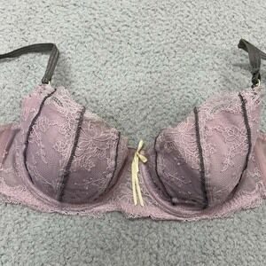 DKNY Bra 36C Balconette Bra 453507 Belle Du Jour Lace Over Balconette Bra